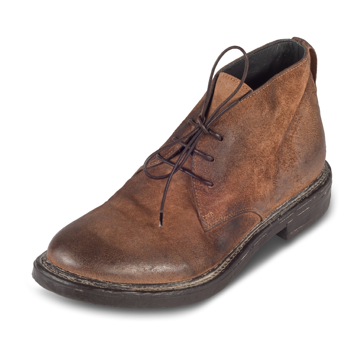 MOMA Schnürstiefelette Herren / Chukka Boots braun - 52404B Rauleder gefettet, handgefertigt | SALE %