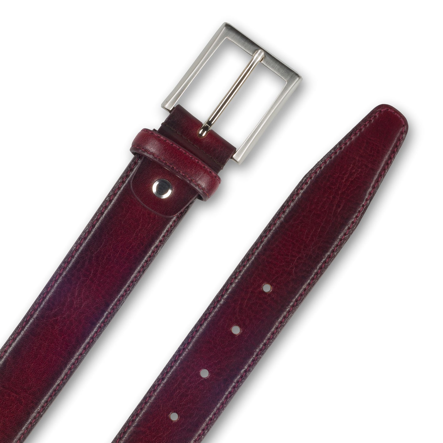 Ledergürtel bordeaux rot 3,5 cm breit