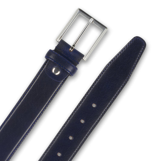 Ledergürtel dunkelblau 3,5 cm breit