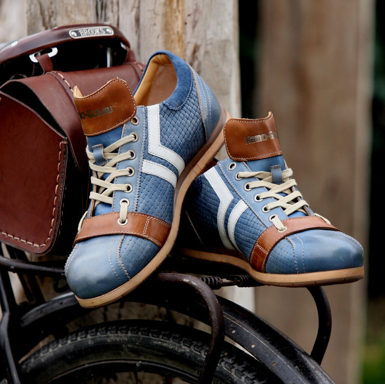 Kamo-Gutsu Herren Leder Sneaker, handgefertigt in Italien