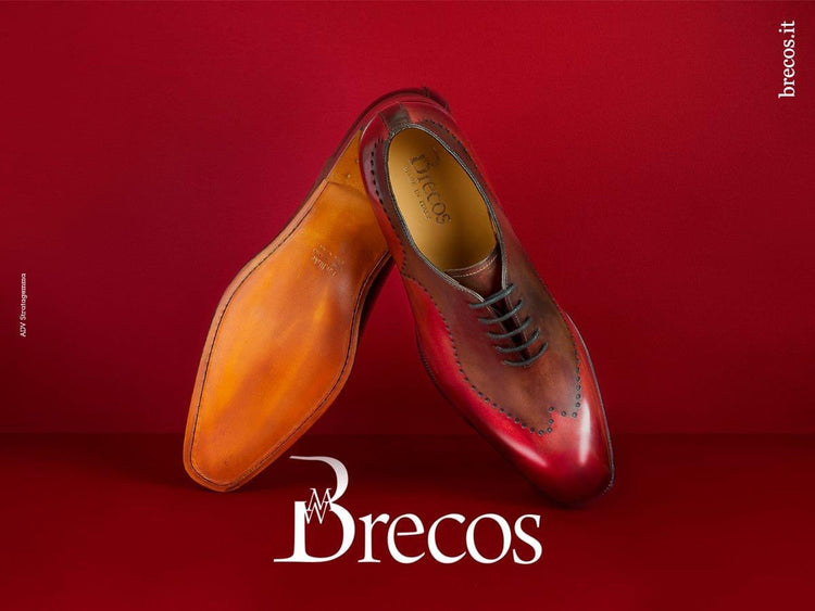 BRECOS-Herrenschuhe in braun/rot, handgefertigt