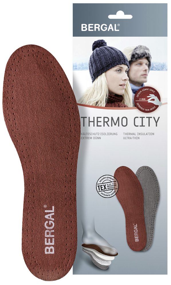 Bergal | Thermo City Einlagesohle - wärmend und extra dünn, ideal für Anzugschuhe (Art. 87038)