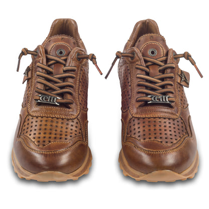 CETTI Herren Leder Sneaker, Modell „C848“ in braun (used tin testa). Paarweise Ansicht von vorne