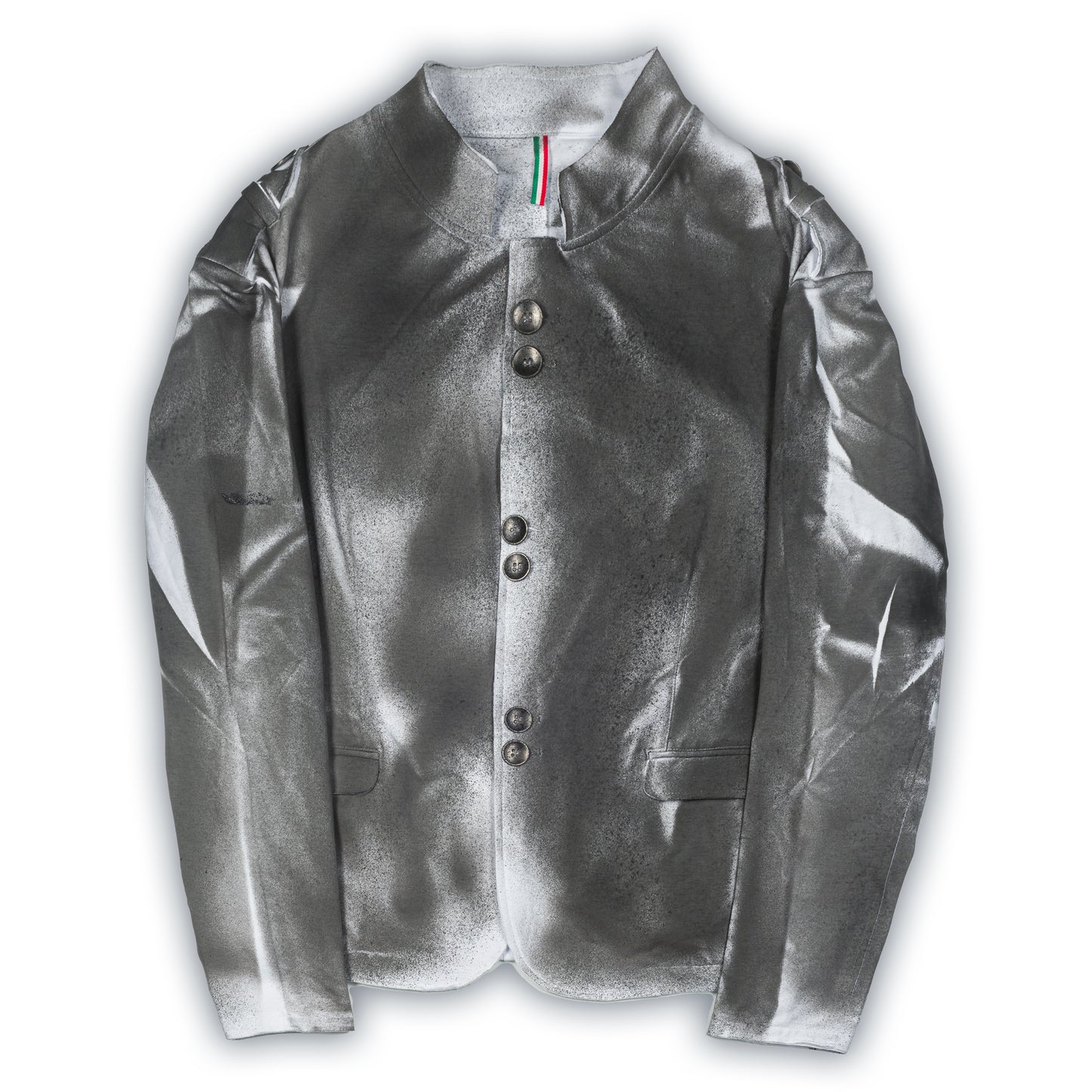 KARL MOMMOO Italienisches Herren-Sakko, grau Airbrush-Design, Baumwolle. Ansicht Vorderseite