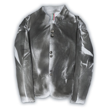 KARL MOMMOO Italienisches Herren-Sakko, grau Airbrush-Design, Baumwolle. Ansicht Vorderseite