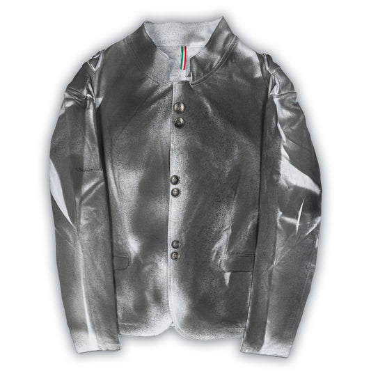 KARL MOMMOO Italienisches Herren-Sakko, grau Airbrush-Design, Baumwolle. Ansicht Vorderseite