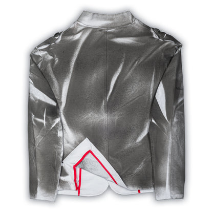 KARL MOMMOO Italienisches Herren-Sakko, grau Airbrush-Design, Baumwolle. Ansicht Rückseite
