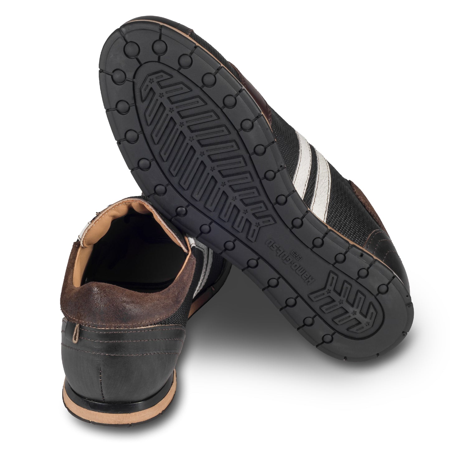 KAMO-GUTSU Sneaker Herren schwarz/braun - Kalbsleder (TIFO-030 nero combi)