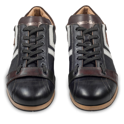 KAMO-GUTSU Sneaker Herren schwarz/braun - Kalbsleder (TIFO-030 nero combi)