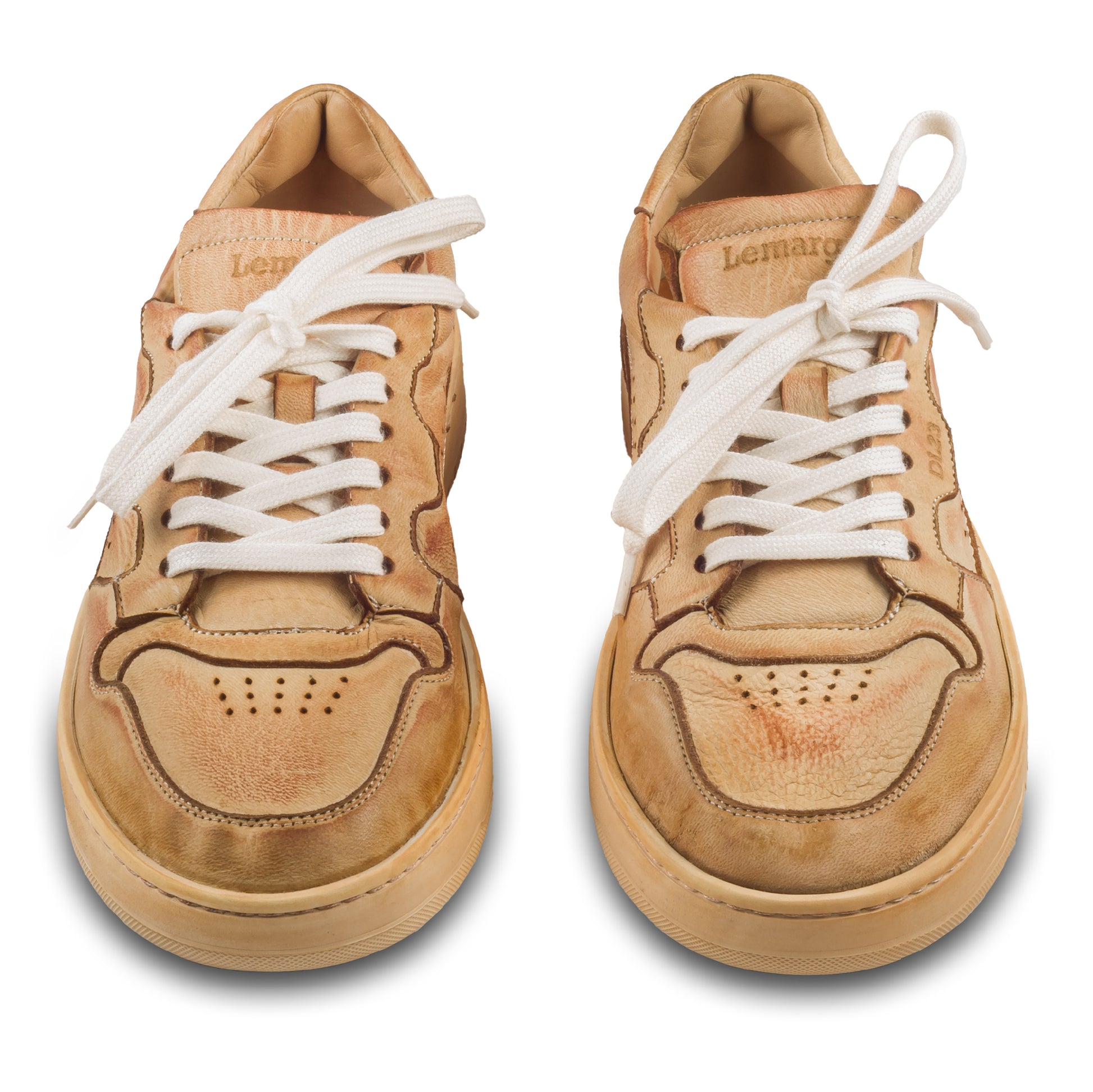 Lemargo Herren Leder Sneaker braun, Modell HB01A Cervo Sughero, Hirschleder, Paarweise Ansicht von vorne