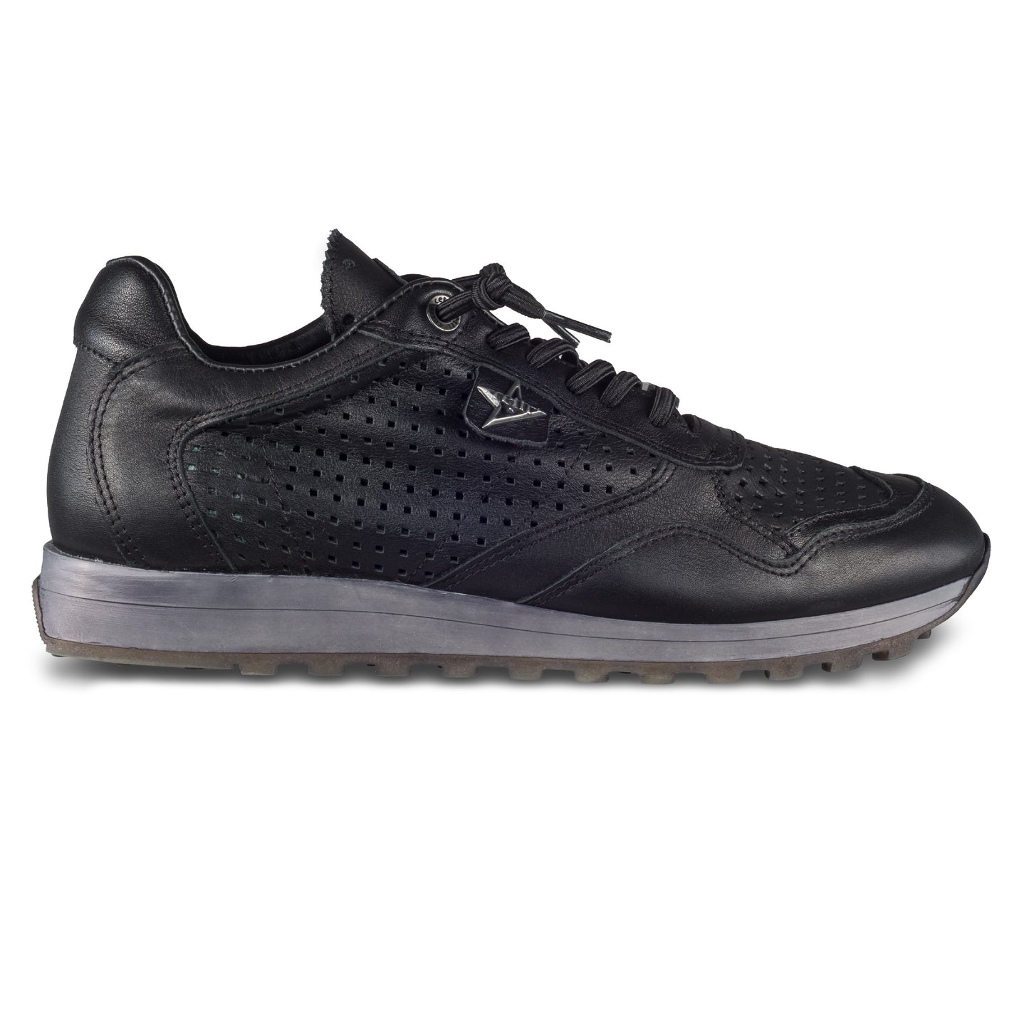Cetti Herren Sneaker, schwarz C-848 nature negro, Kalbsleder Low-Top, Ansicht Außenseite rechter Schuh