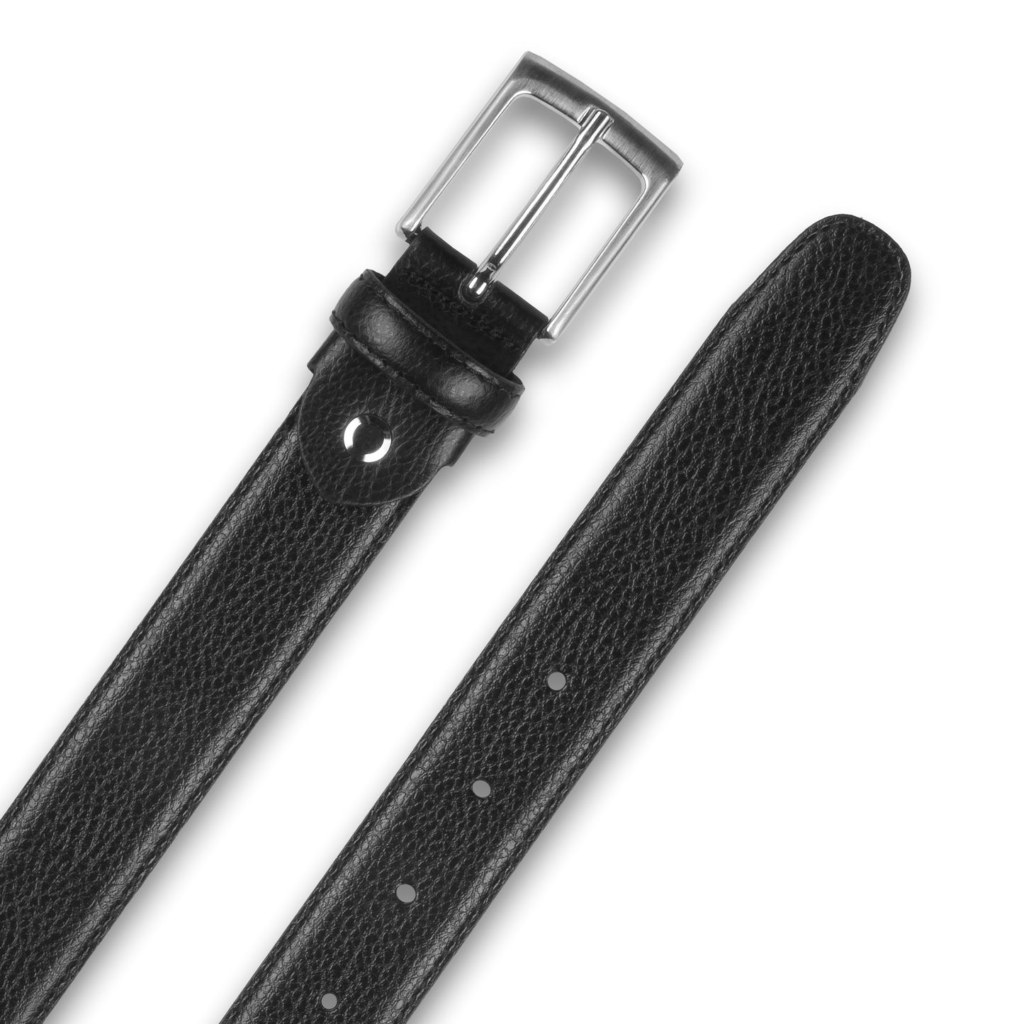 Strukturierter Ledergürtel schwarz 3 cm breit Detailansichten