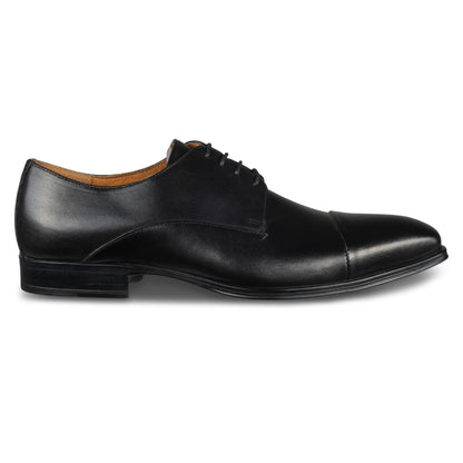 Nicola Benson Herrenschuhe, Leder Schnürer in schwarz (Modell 9750A) - Captoe Derby, handgefertigt. Ansicht Außenseite rechter Schuh