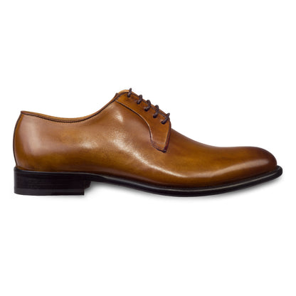 Brecos - Durchgenähter Plain Derby cognac braun, seitliche Ansicht der Außenseite rechter Schuh