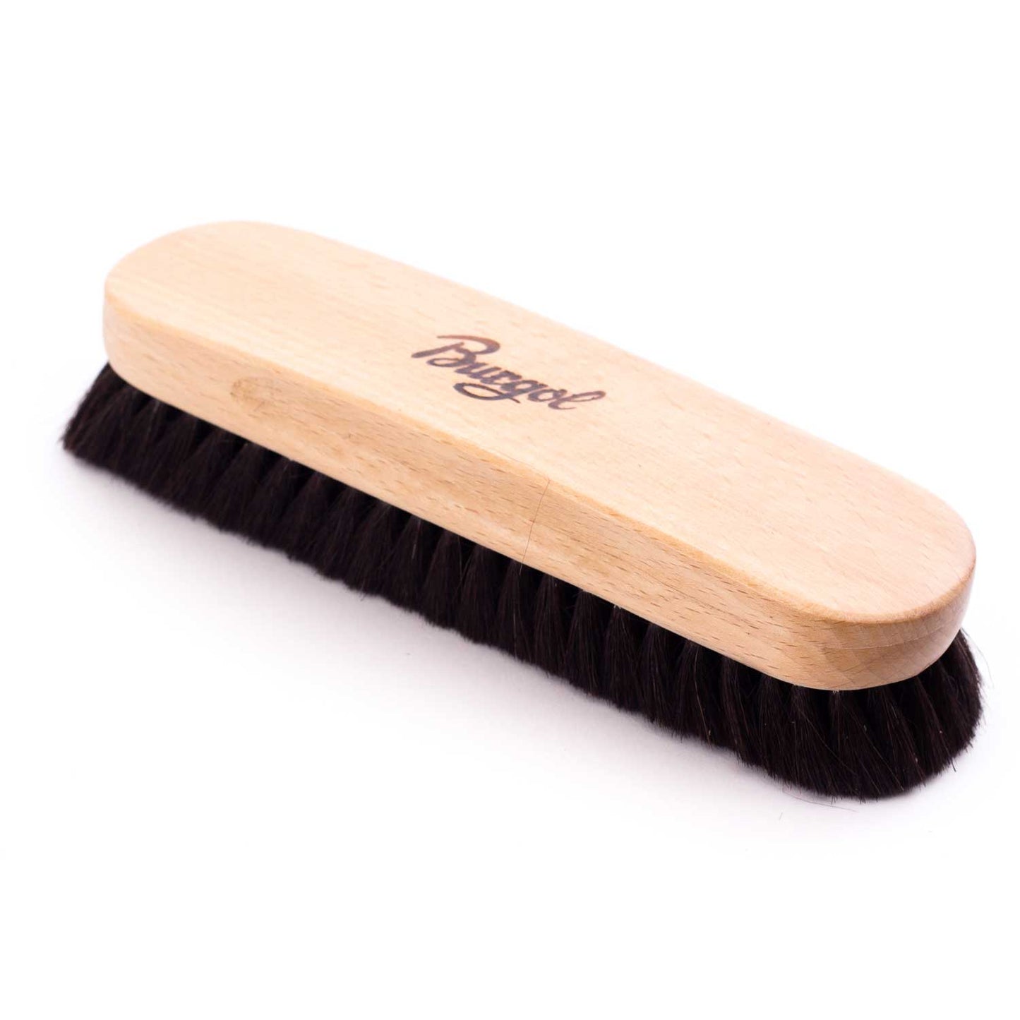 Burgol Ziegenhaar Bürste für Schuhe, schwarze Borsten
