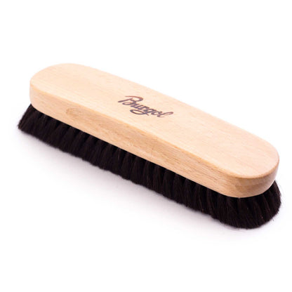 Burgol Ziegenhaar Bürste für Schuhe, schwarze Borsten