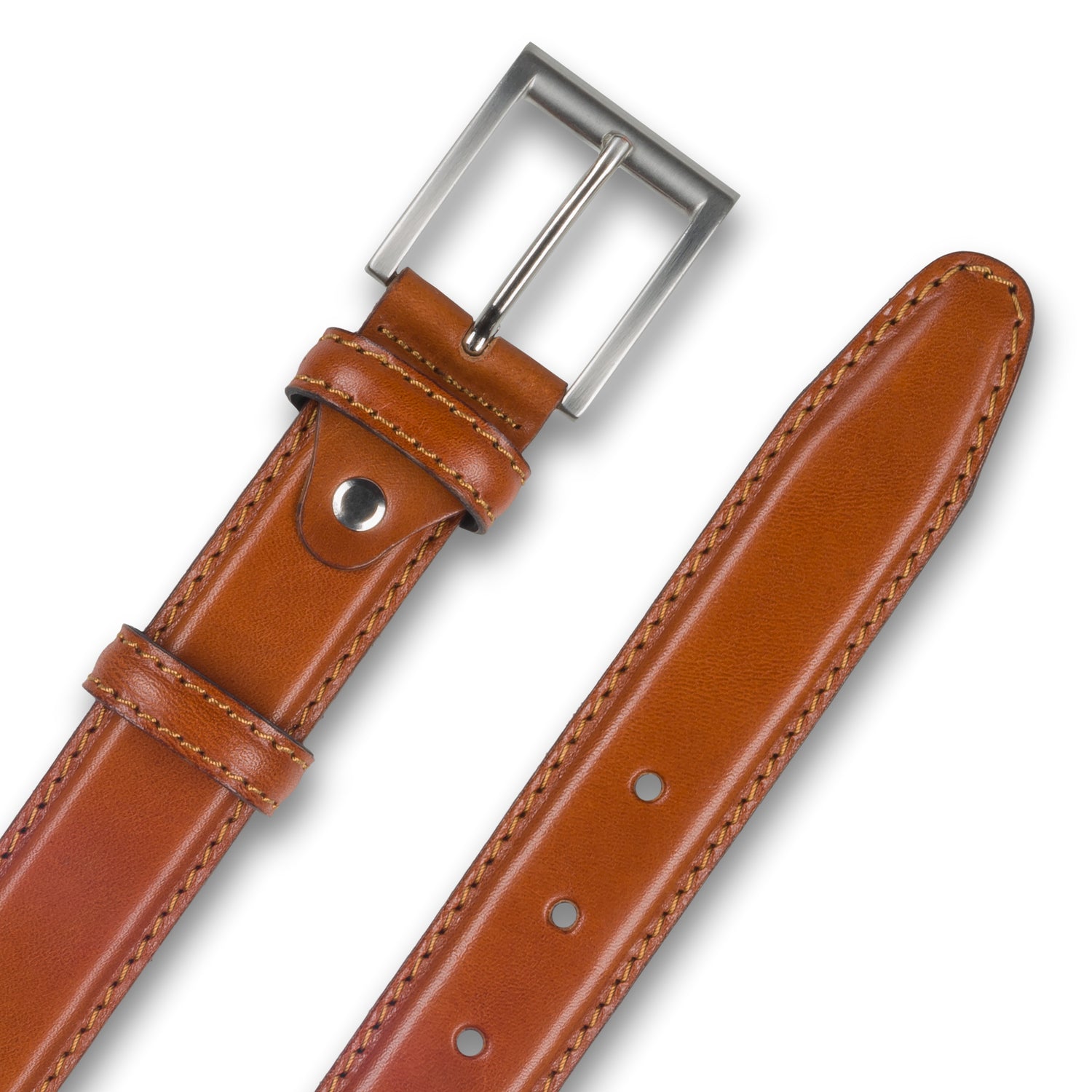 Ledergürtel / Jeansgürtel cognac braun 3,5 cm breit