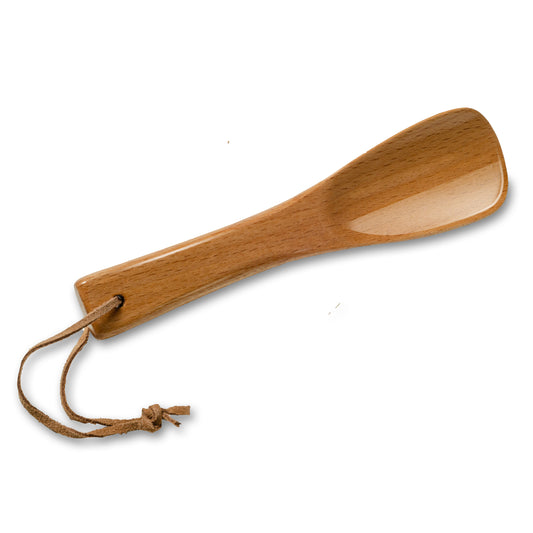 Schuhanzieher / Schuhlöffel Buchenholz lackiert, 16 cm