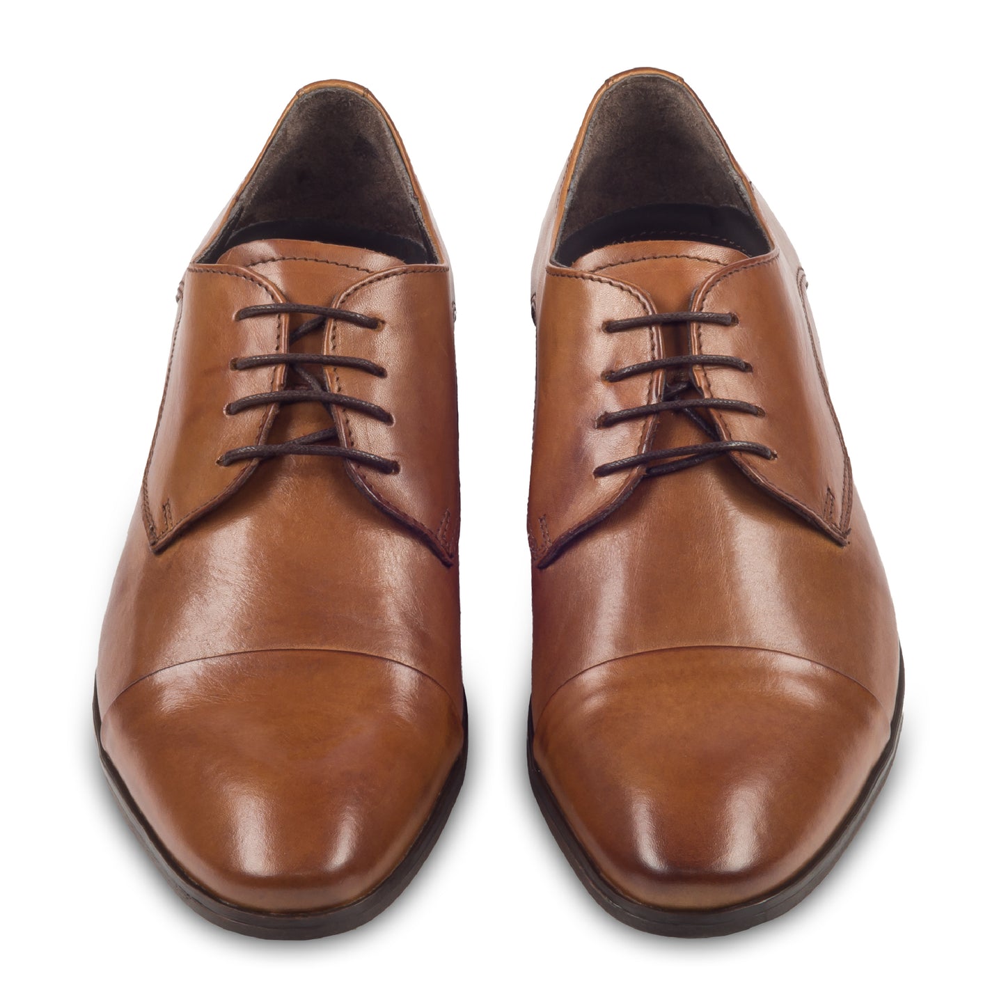 Nicola Benson Anzugschuh, Captoe Derby in cognac braun / mittelbraun. Ansicht paarweise