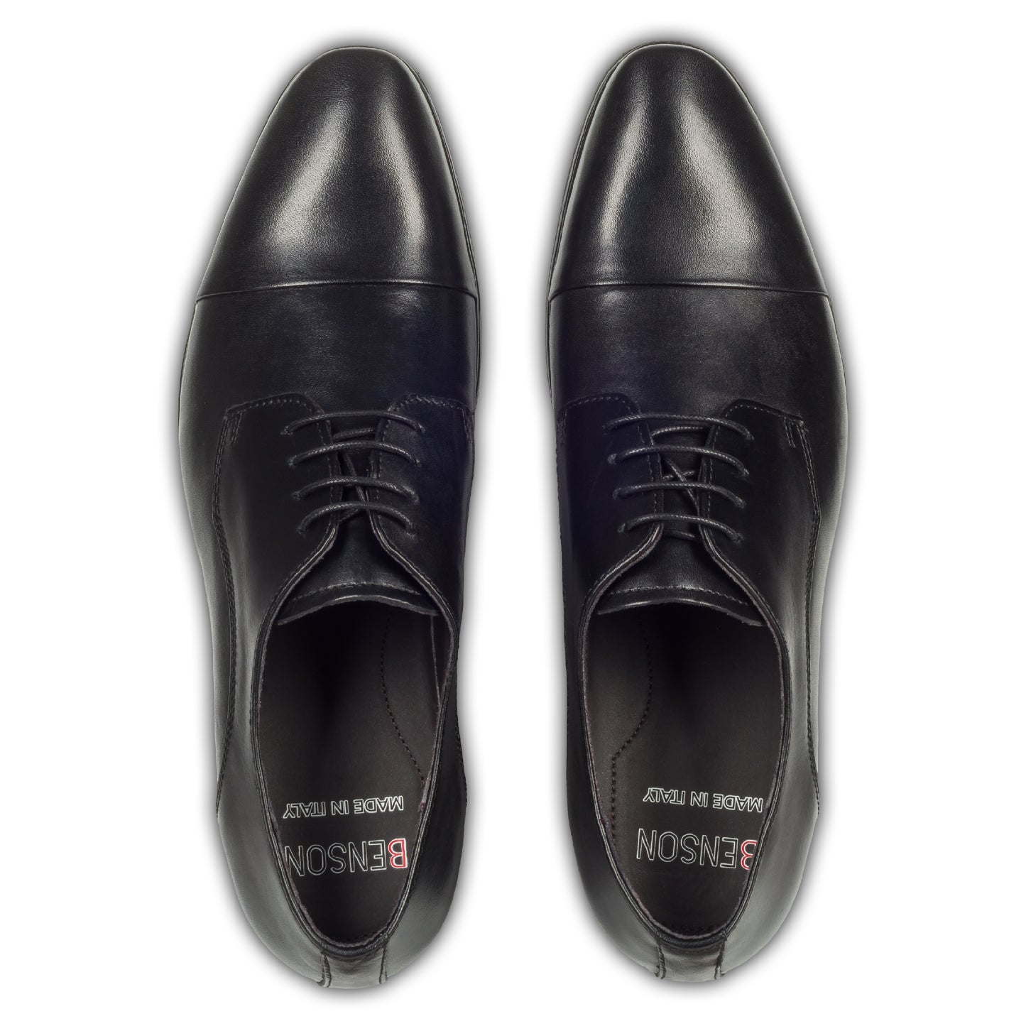 Nicola Benson Anzugschuh, Captoe Derby schwarz. Ansicht paarweise Draufsicht