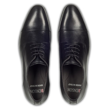 Nicola Benson Anzugschuh, Captoe Derby schwarz. Ansicht paarweise Draufsicht