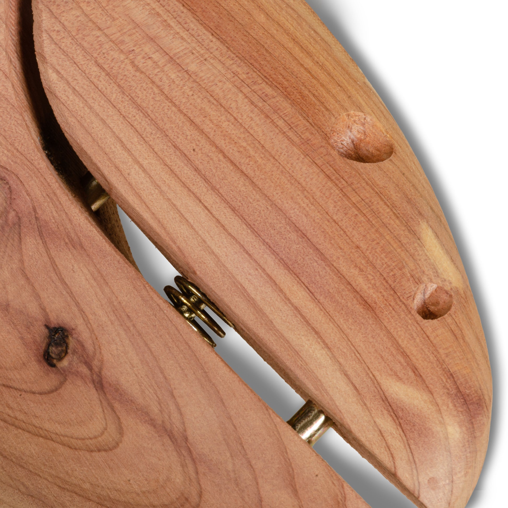 Schuhspanner / Federnspanner aus Zedernholz mit Holzknauf