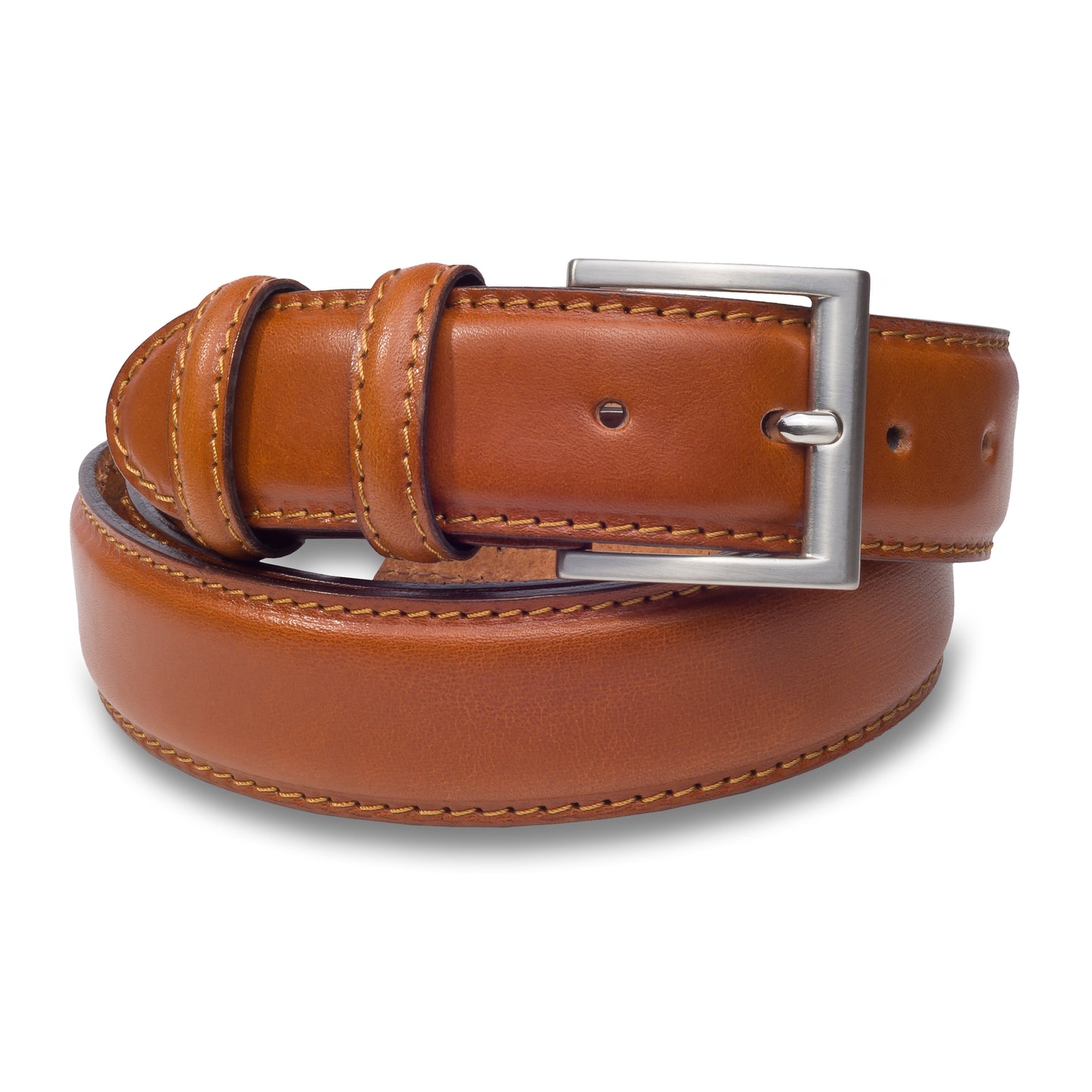 Ledergürtel / Jeansgürtel cognac braun 4 cm breit