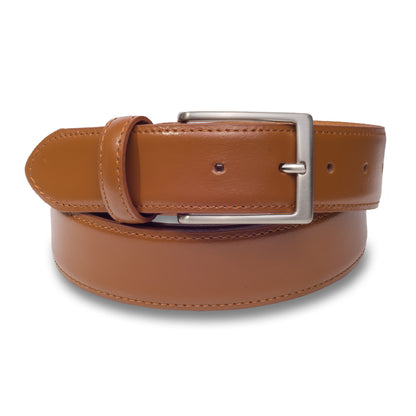 Ledergürtel / Anzuggürtel mittelbraun cognac 3,5 cm breit