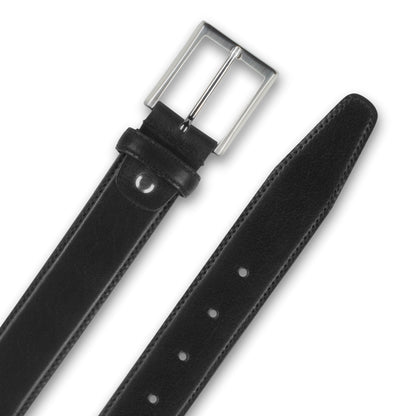 Ledergürtel schwarz, Schließe silber